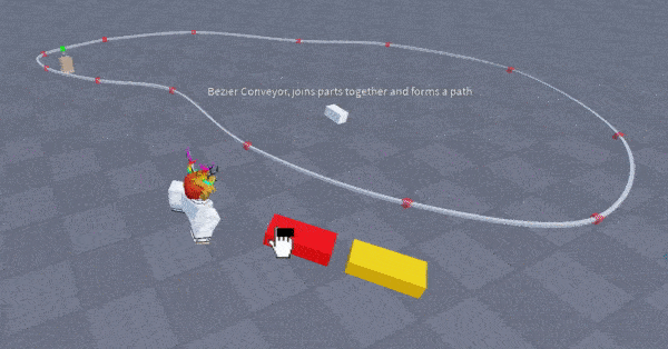 A bezier curve generator that moves a bag across a smooth line by plotted points